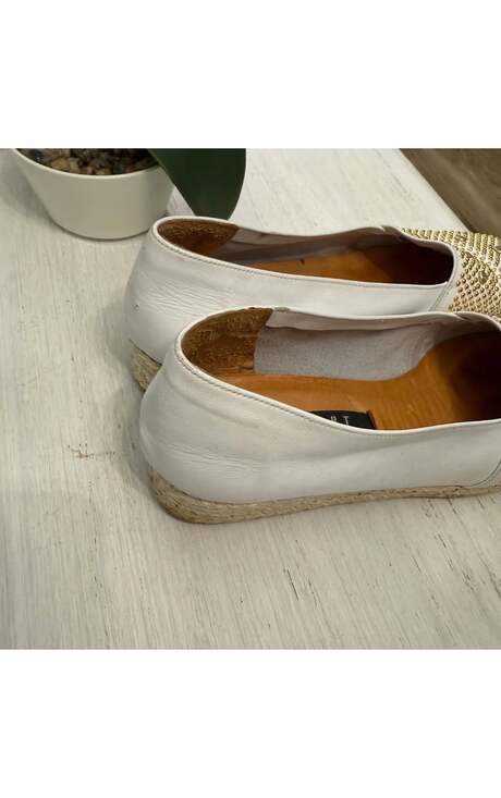 Stuart Weitzman Leather Stud & Rhinestone Embellished Wedges. Size 9 N. - Picture 4 of 7